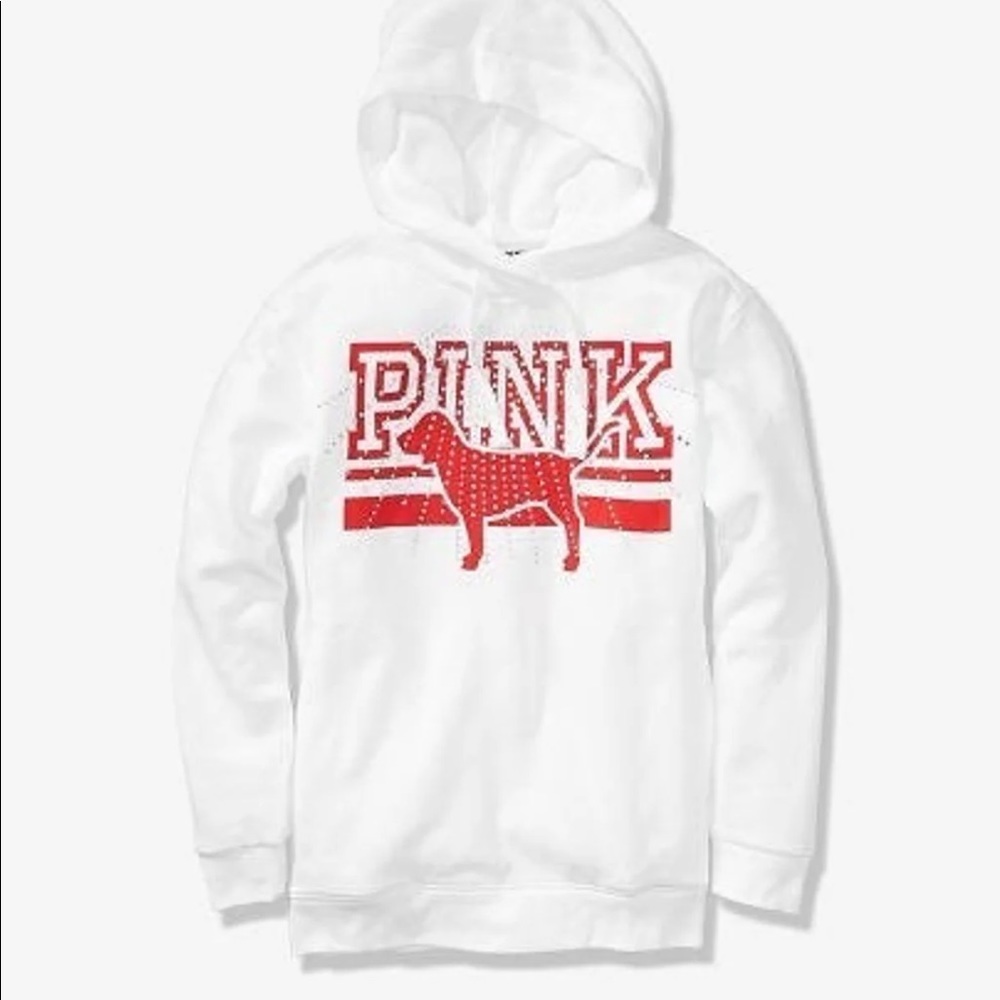 Vs Pink Rhinestone Pullover Hoodie